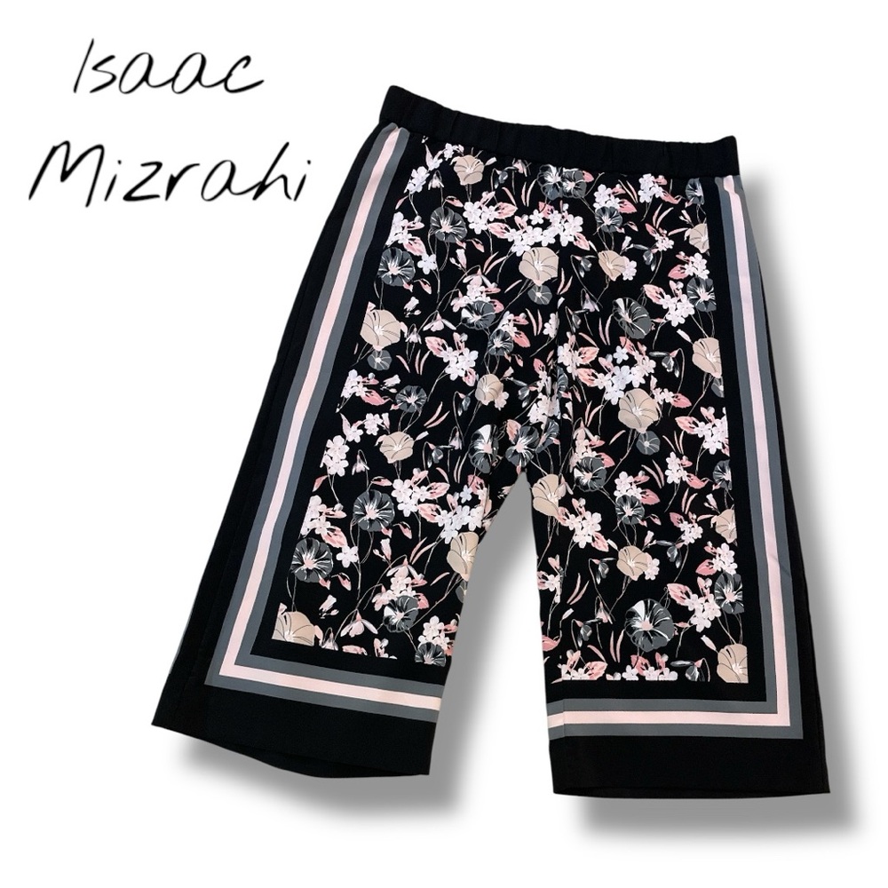 Isaac Mizrahi Black Floral Culottes - Picture 1 of 5
